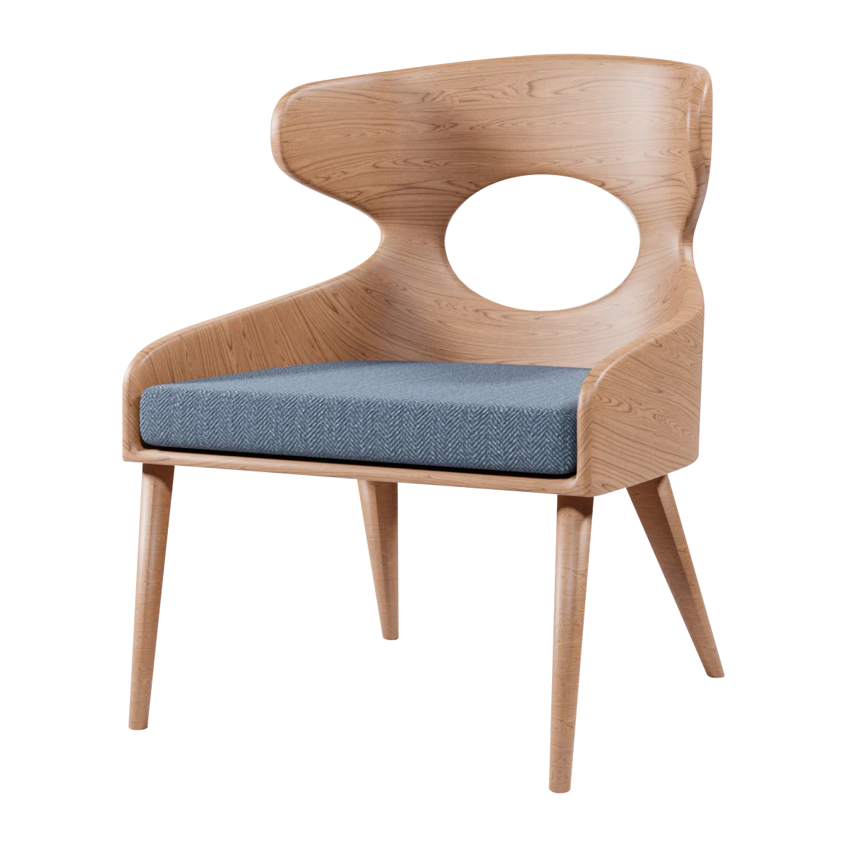 Wood armchair with pillow