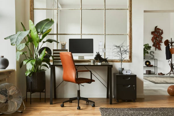 Study room with plants with study table