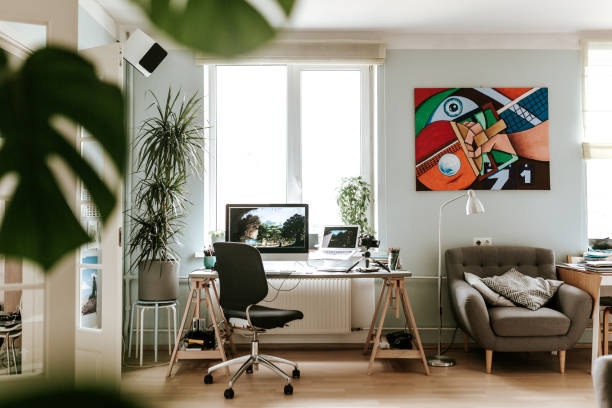 Study room with plants