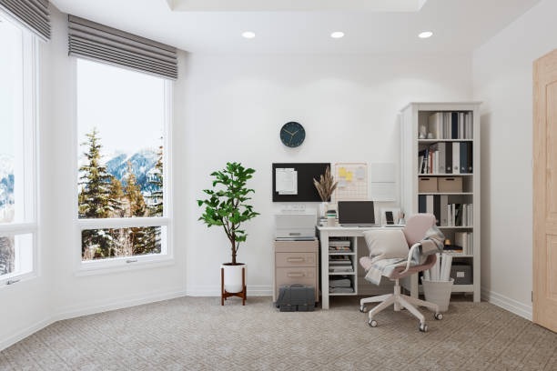 Minimalist white study table 
